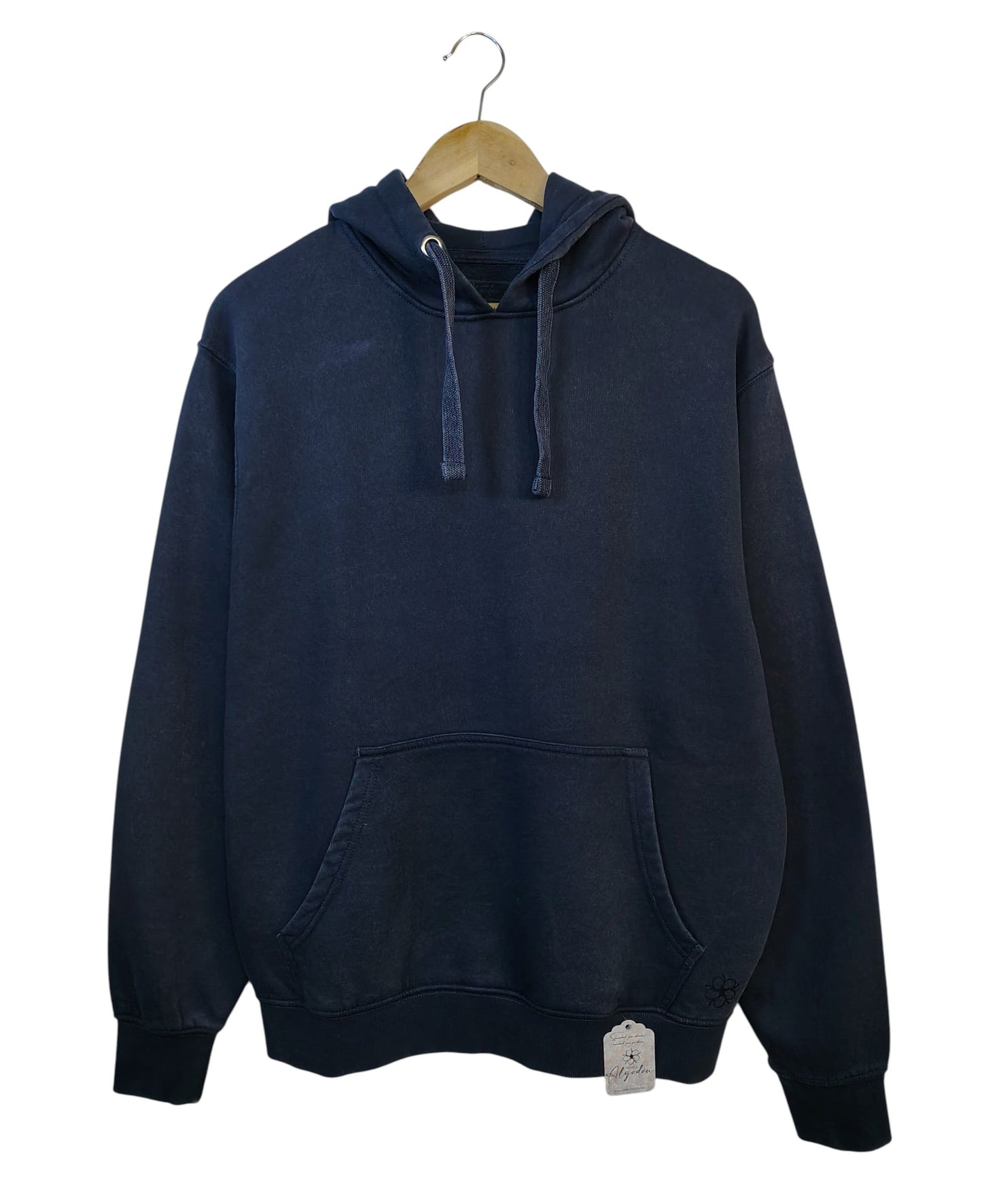 Polerón  azul de Algodón Acid Wash Canguro