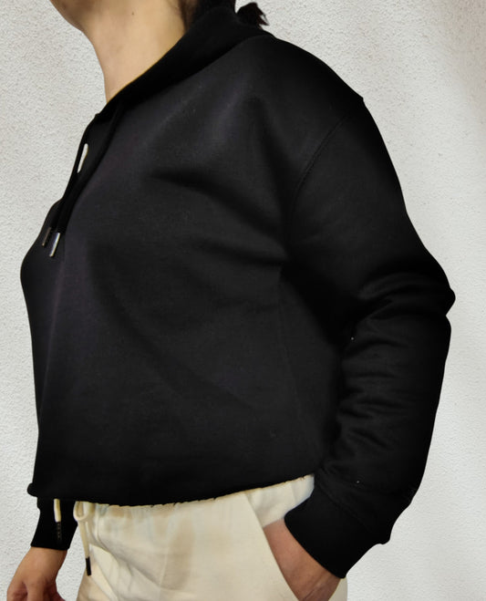 Polerón Crop Mujer negro