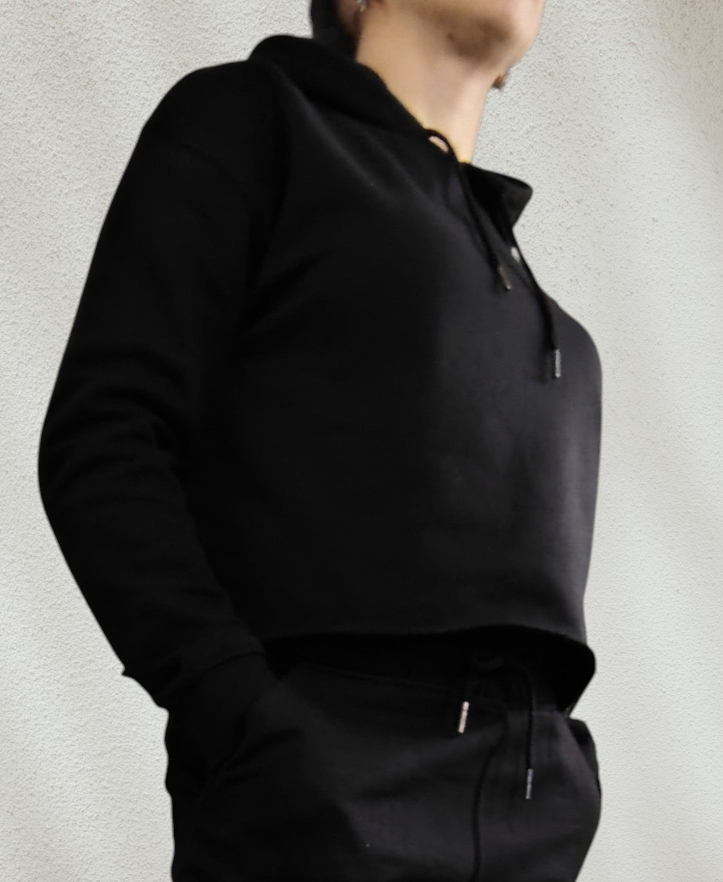 Polerón Crop Mujer negro