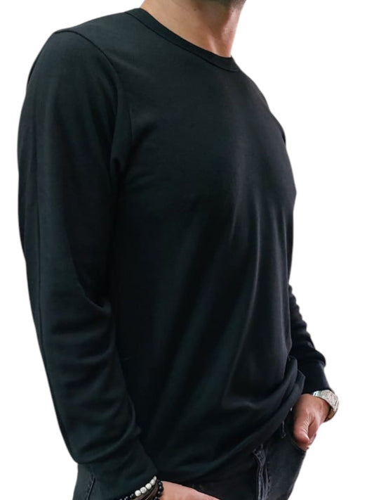 Camiseta negra Sailor Hombre Manga Larga – Algodón Premium