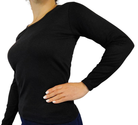 Camiseta negra Sailor de Algodón Premium – Mujer