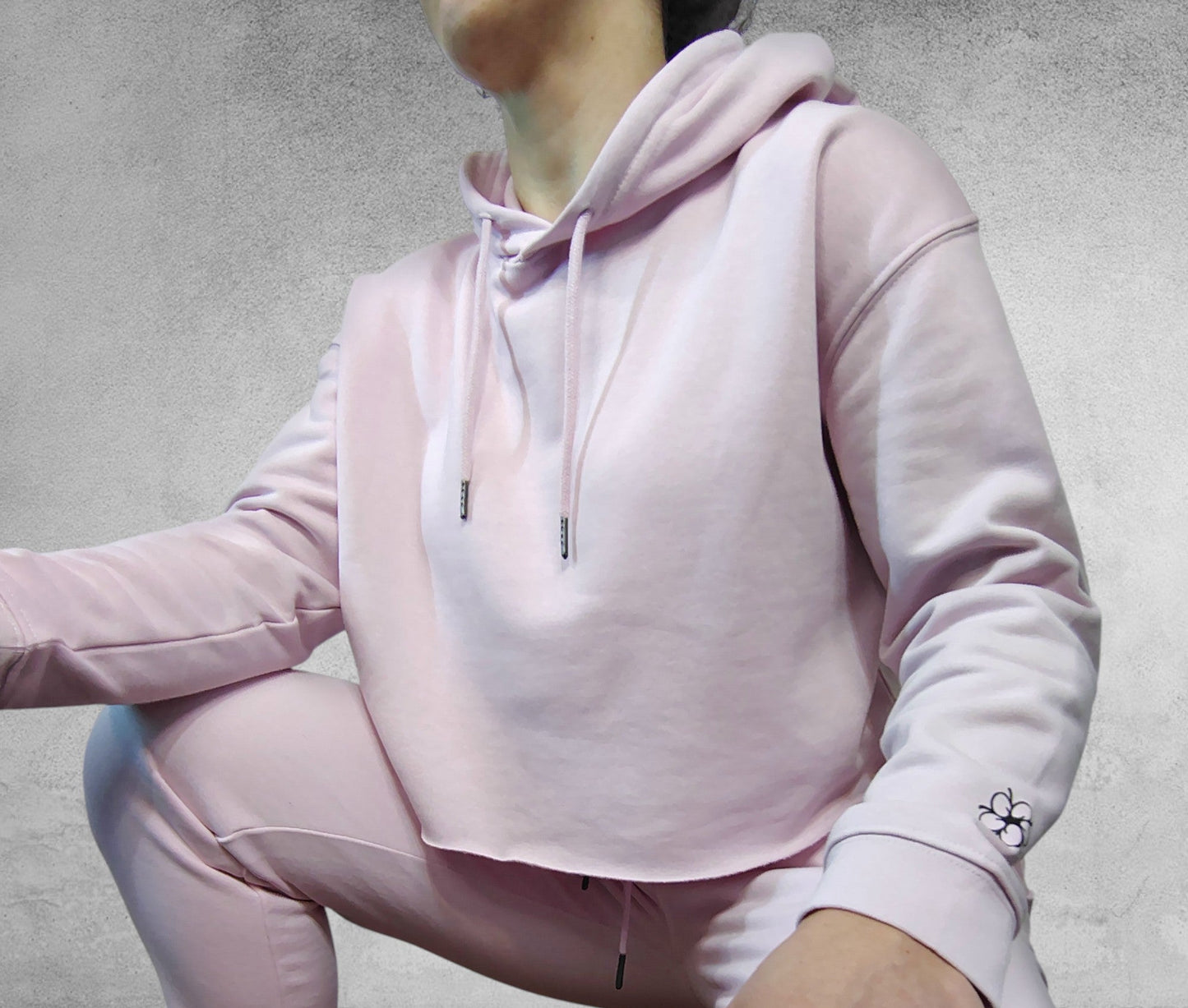 Polerón Crop Mujer palo de rosa