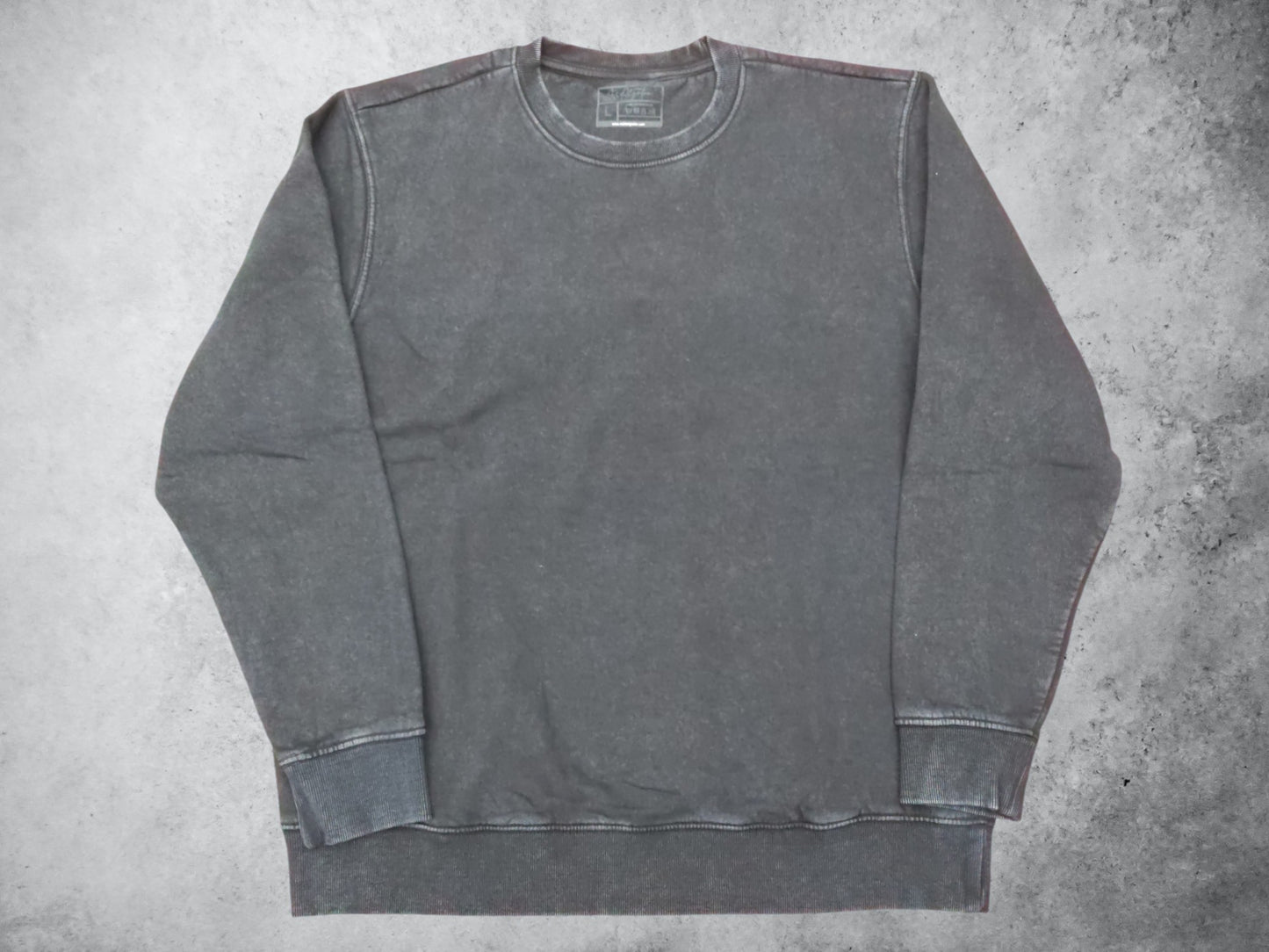 Polerón negro de algodón Crew Acid Wash