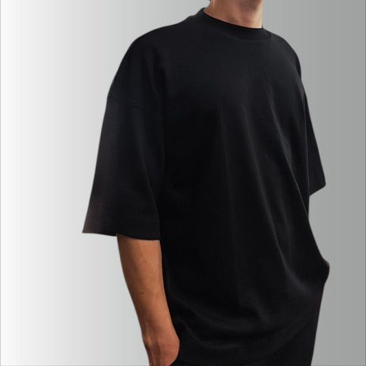 Polera Oversize Negra de Alto Gramaje | Algodón Premium 280 g