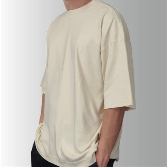 Polera Oversize Arena  de Alto Gramaje | Algodón Premium 280 g