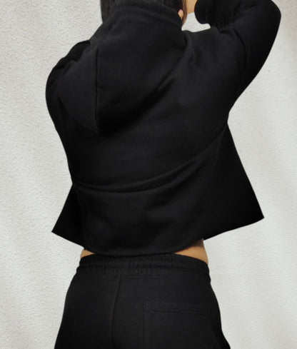 Polerón Crop Mujer negro