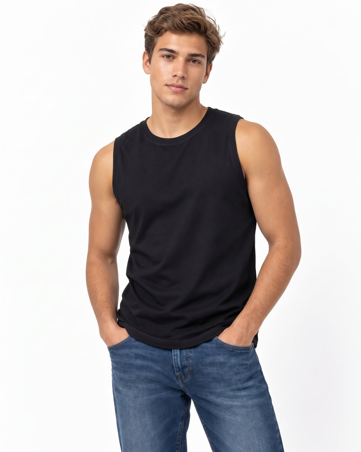 Polera Musculosa 100% Algodón Acid wash