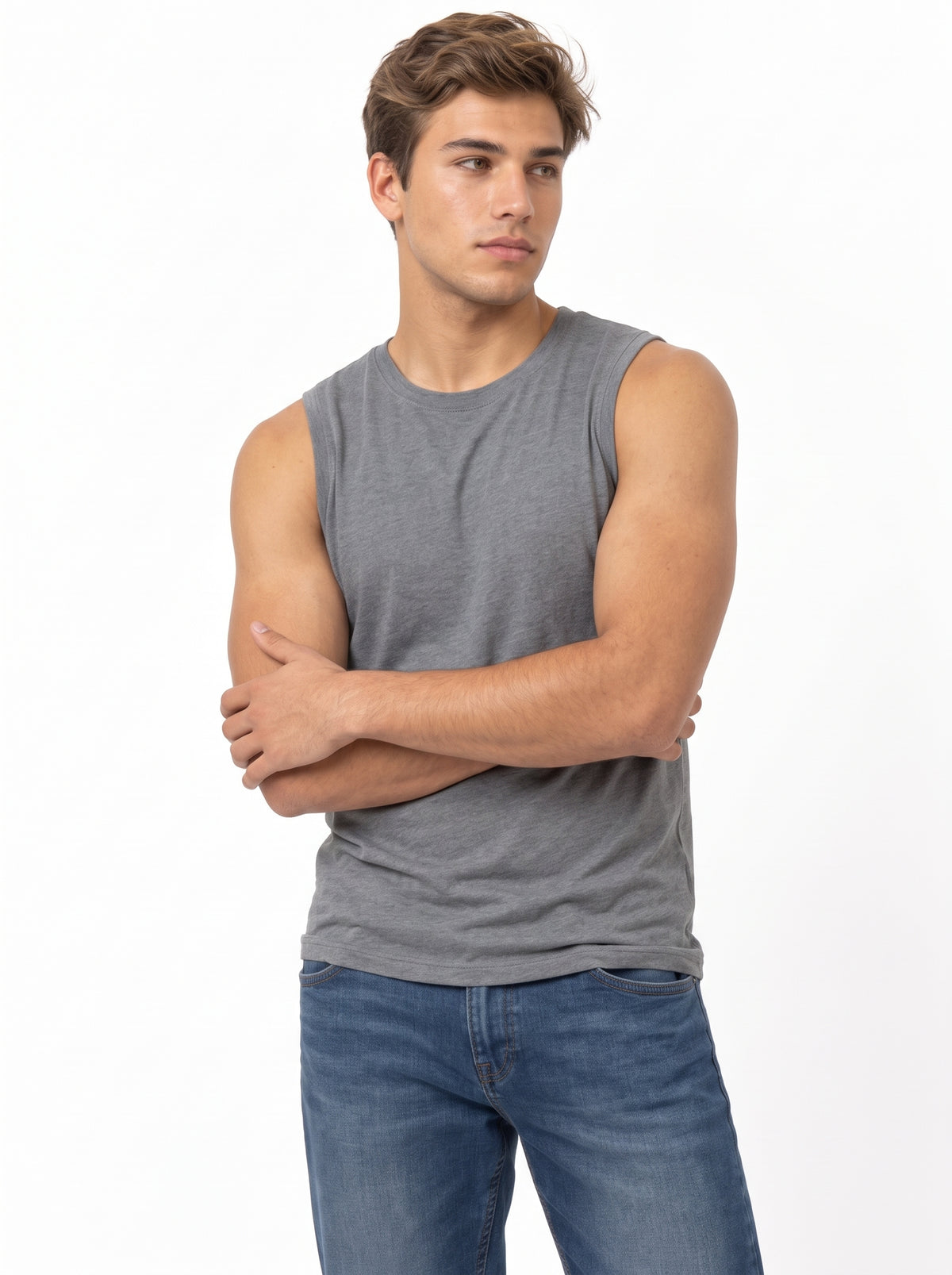 Polera Musculosa 100% Algodón Acid wash