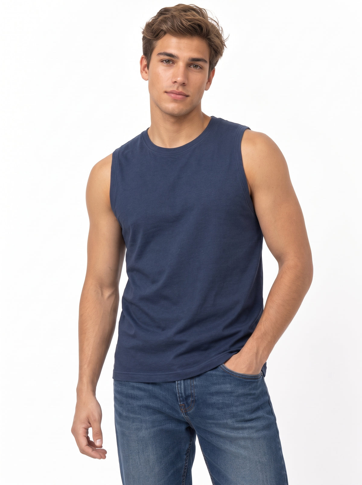 Polera Musculosa 100% Algodón Acid wash