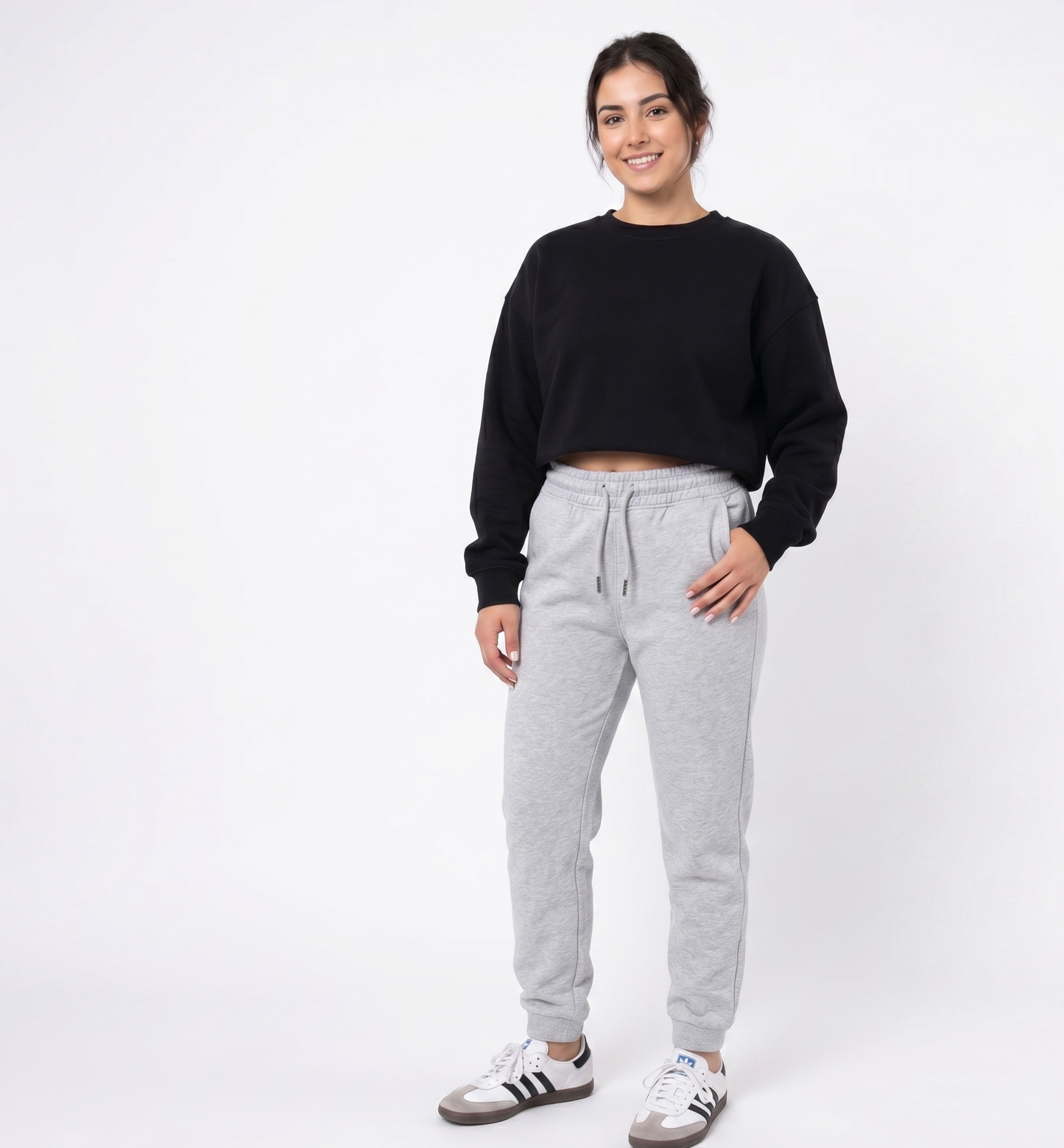Pantalón Jogger  Algodón gris mujer