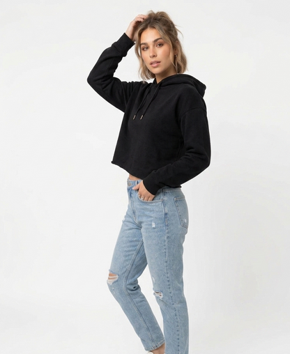 Polerón Crop Mujer negro