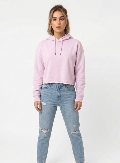 Polerón Crop Mujer rosado de algodón